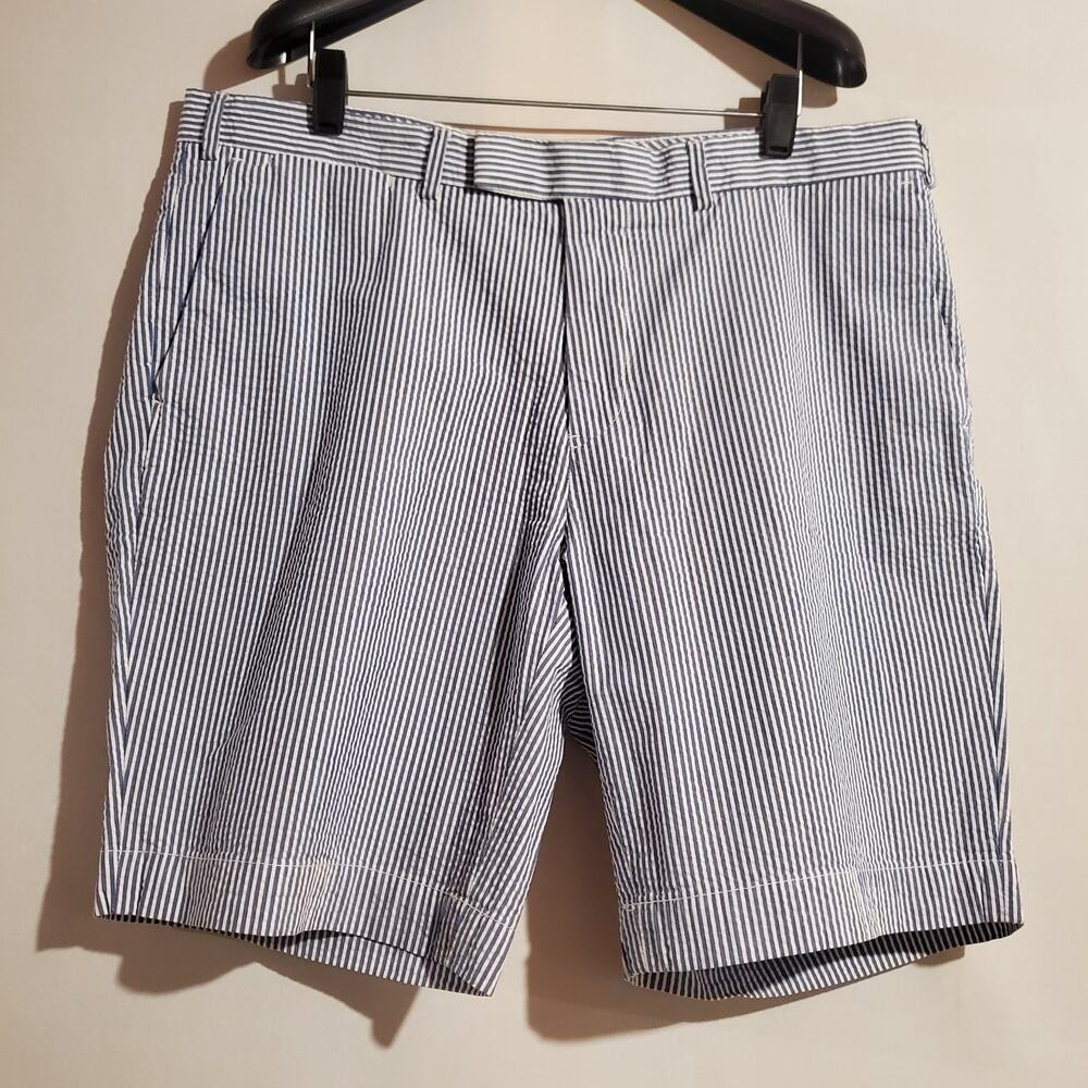 Polo Ralph Lauren Seersucker Stripe Shorts Mens 36 100% Cotton Coastal Nautical